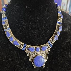 Silver And Lapis Necklace